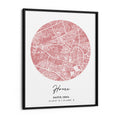 Load image into Gallery viewer, Map Art - Baby Pink - The Minimalist Wall Journals Matte Paper Black Frame
