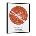 Load image into Gallery viewer, Map Art - Burnt Orange - The Minimalist Wall Journals Matte Paper Black Frame

