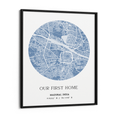 Load image into Gallery viewer, Map Art - Powder Blue - The Minimalist Wall Journals Matte Paper Black Frame
