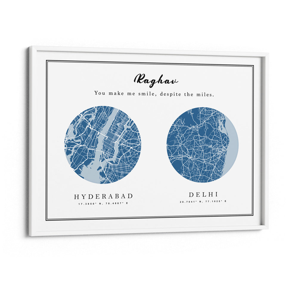 Dual Expression - Classic Blue (Pantone of the Year 2020) Wall Journals Matte Paper White Frame