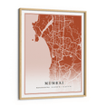 Load image into Gallery viewer, Map Art - Burnt Orange - Classic Wall Journals Matte Paper Wooden Frame
